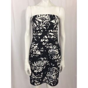 WHBM Floral Print Strapless Dress Size 4